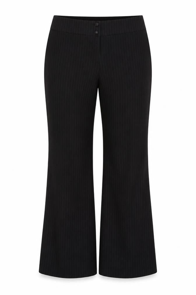 Marks and Spencer Womens Black Striped  Trousers  Size 16 L30 in