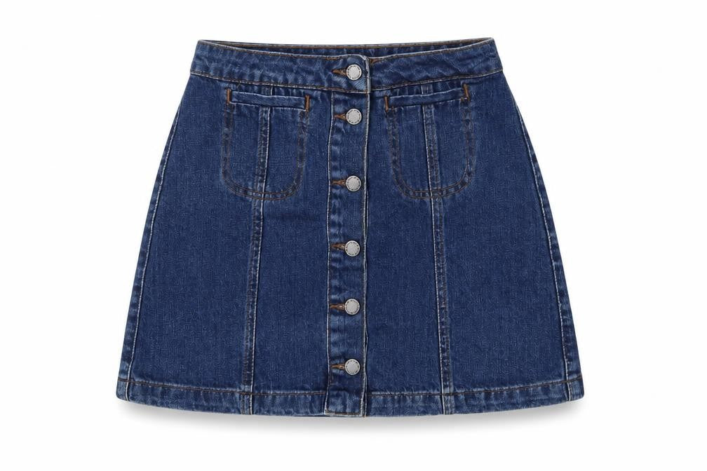 Topshop Womens Blue  Denim A-Line Skirt Size 8