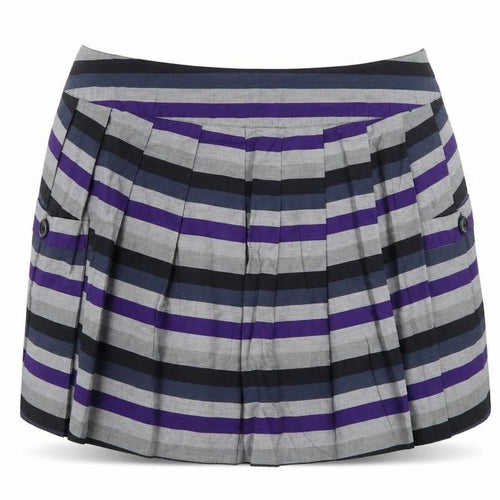 XX Womens Grey Striped  Pleated Skirt Size 10