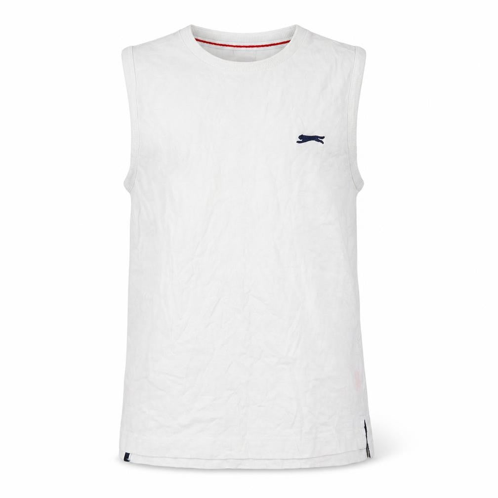 Slazenger Boys White   Basic Tank Size 9-10 Years