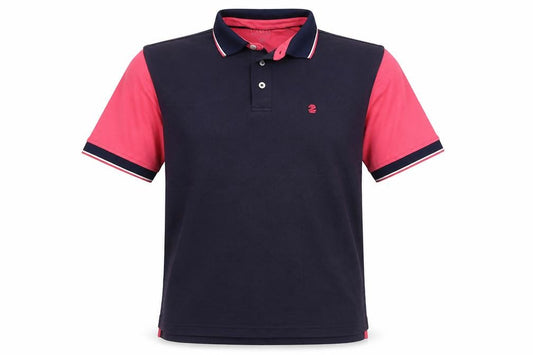 Front view of izdo men’s purple polo, size M