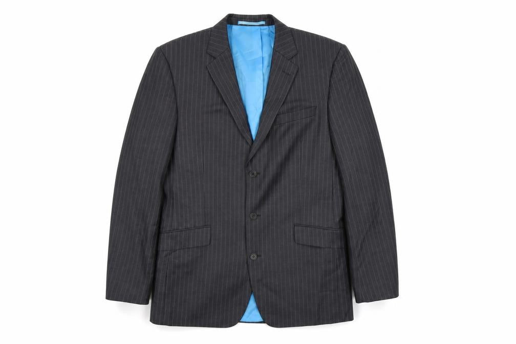 Next Mens Grey Striped  Jacket Suit Jacket Size 42  - tailored