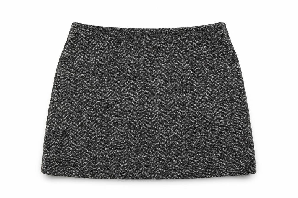Topshop Womens Grey  Knit A-Line Skirt Size 8