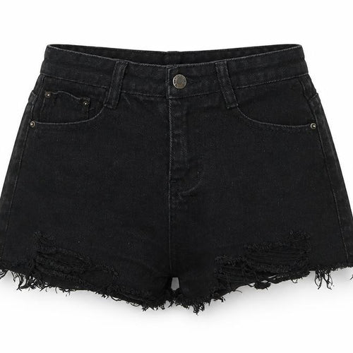 falmer Womens Black  Denim Hot Pants Shorts Size S