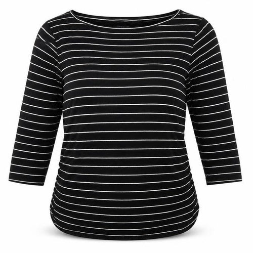 Blooming Marvellous Womens Black Striped  Basic T-Shirt Size M