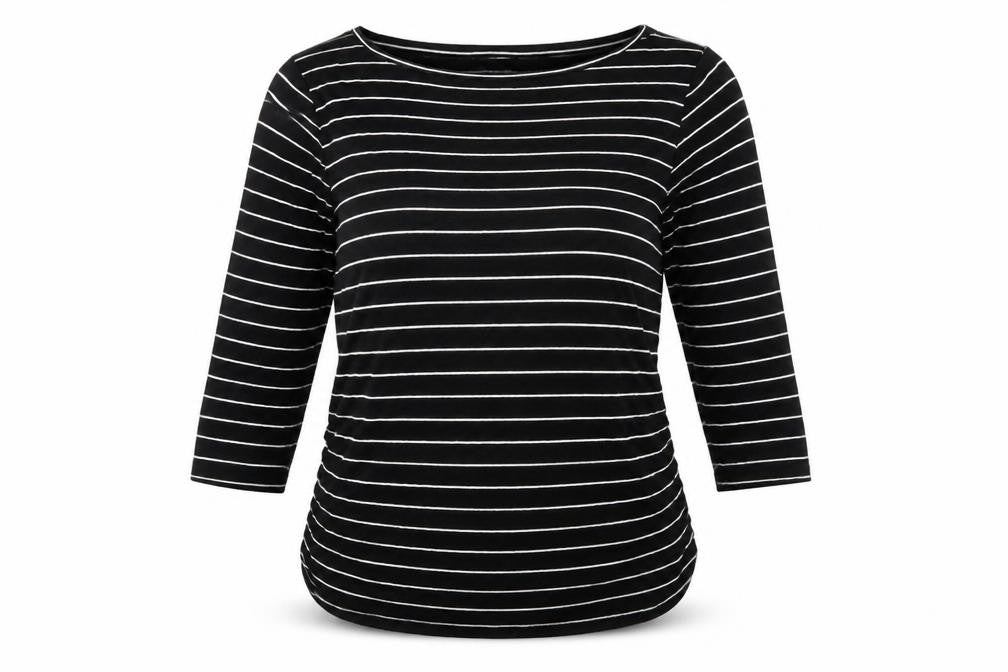 Blooming Marvellous Womens Black Striped  Basic T-Shirt Size M