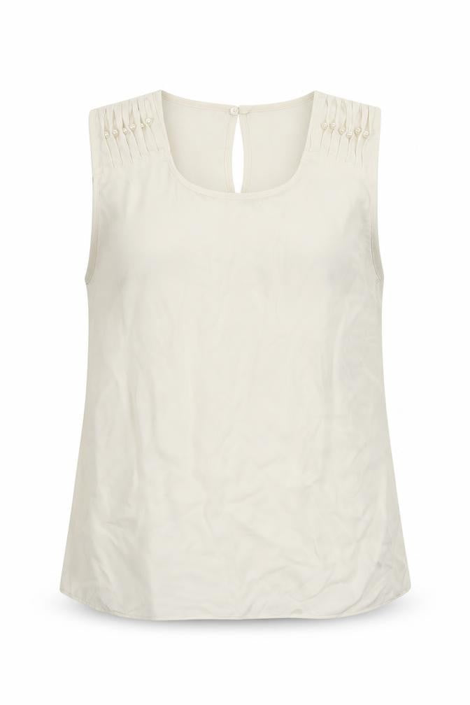 Front view of Tu women’s white camisole tank, size UK 12
