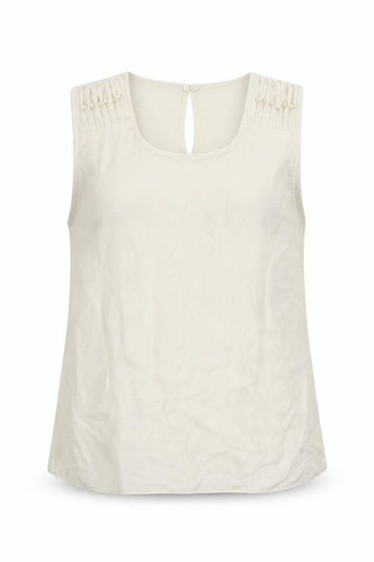 Front view of Tu women’s white camisole tank, size UK 12