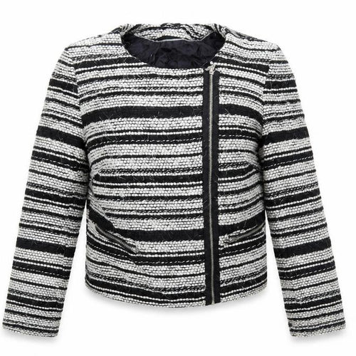 M&Co Womens Black Striped  Jacket Coat Size 14