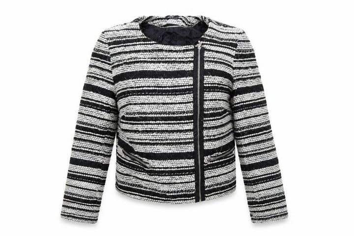 M&Co Womens Black Striped  Jacket Coat Size 14