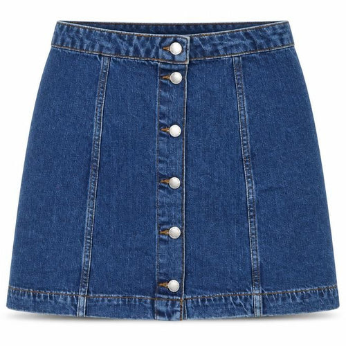Topshop Womens Blue  Denim A-Line Skirt