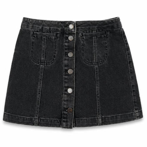 Topshop Womens Black  Denim A-Line Skirt Size 8