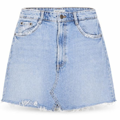 Preworn Womens Blue  Denim A-Line Skirt