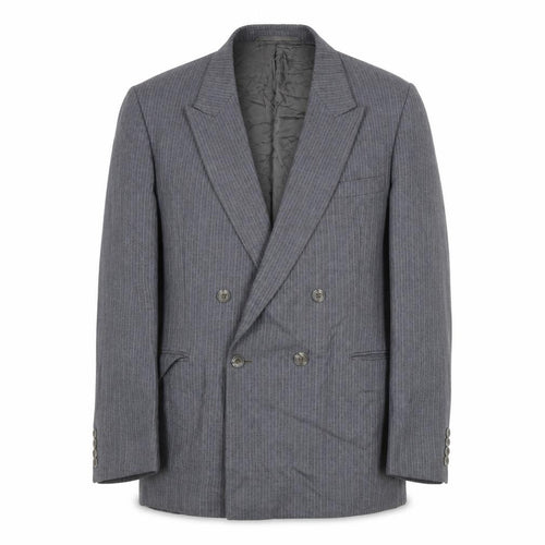 Male Mens Grey Striped  Jacket Suit Jacket Size L