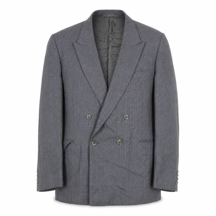 Male Mens Grey Striped Jacket Suit Jacket Size L