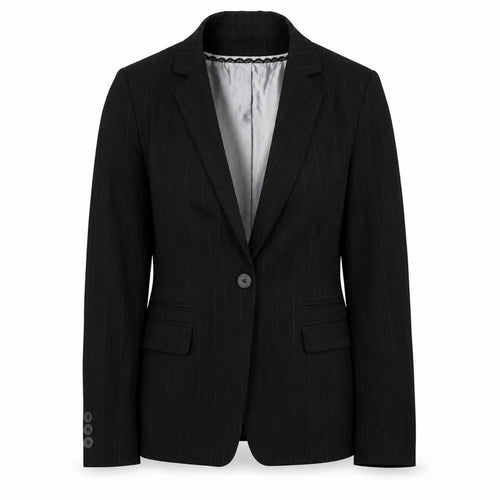 Marks and Spencer Womens Black Pinstripe  Jacket Suit Jacket Size 12