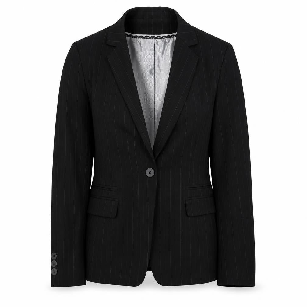 Marks and Spencer Womens Black Pinstripe  Jacket Suit Jacket Size 12