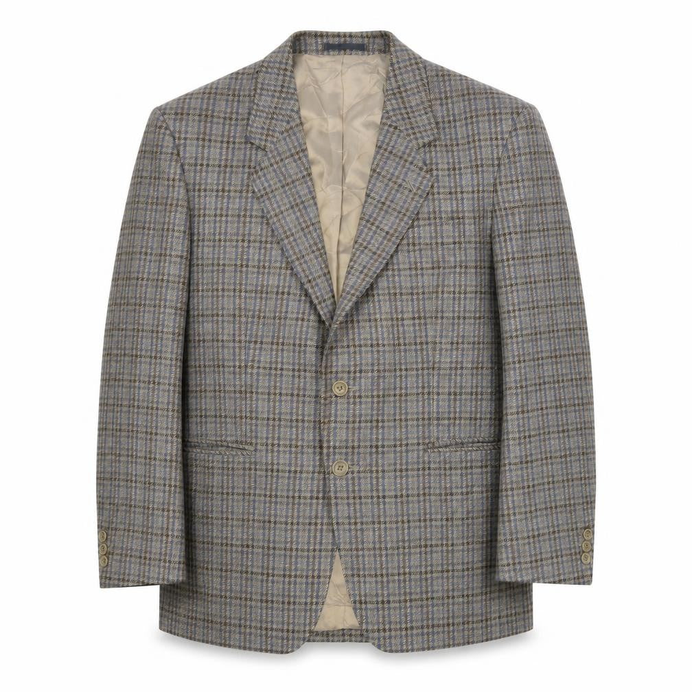 Varteks Mens Beige Plaid  Jacket Suit Jacket Size L