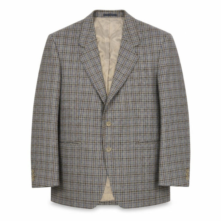 Varteks Mens Beige Plaid  Jacket Suit Jacket Size L