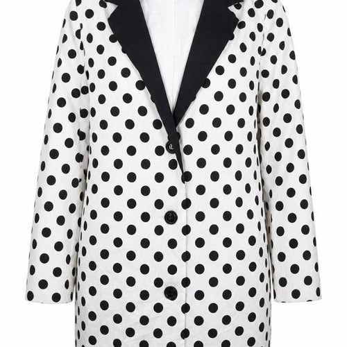 Boohoo Womens White Spotted  Jacket Suit Jacket Size 8