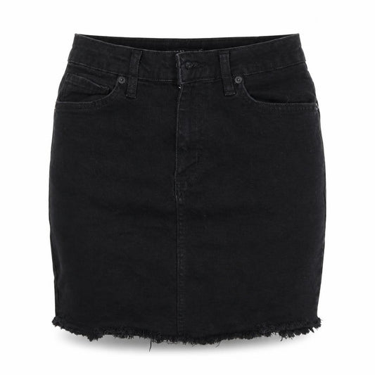 Front view of Nasty Gal women’s black mini skirt, size UK 8