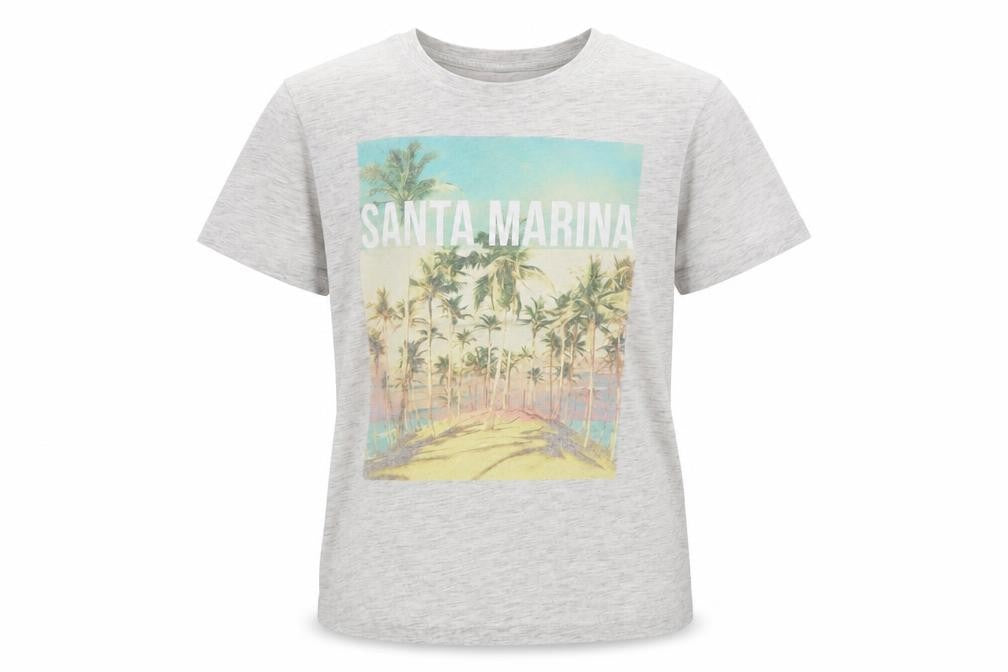 Front view of Primark boys’ grey basic t-shirt, size 7-8, years
