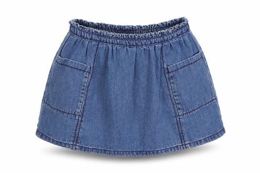 Front view of Next girls’ blue mini skirt, size 18, months