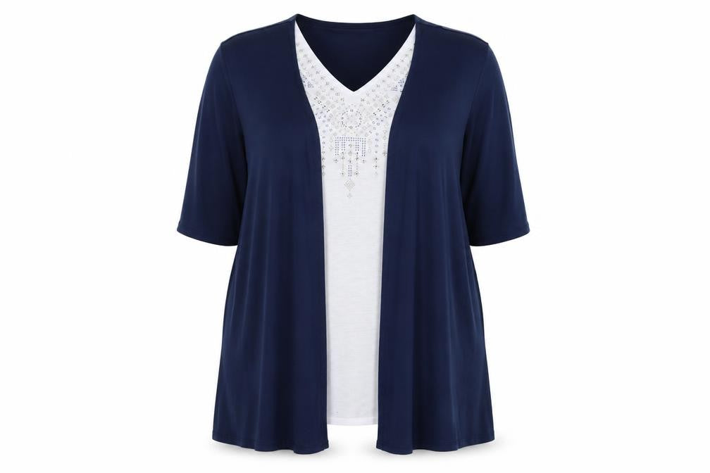 Gabrielle Vicenza Womens Blue  Jersey A-Line  Size 16  - Layered
