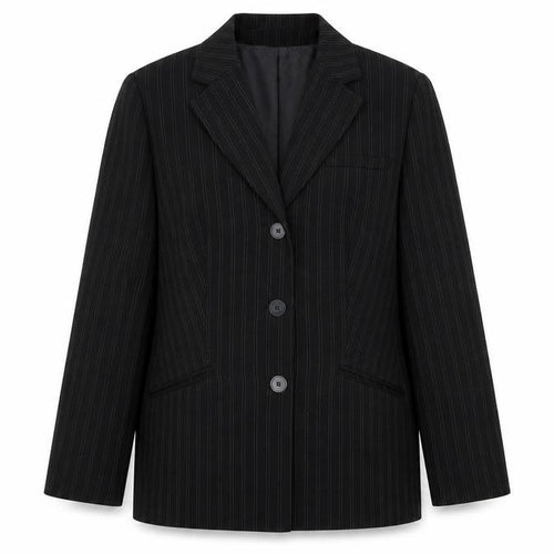 Klass Womens Black Striped  Jacket Coat Size 14
