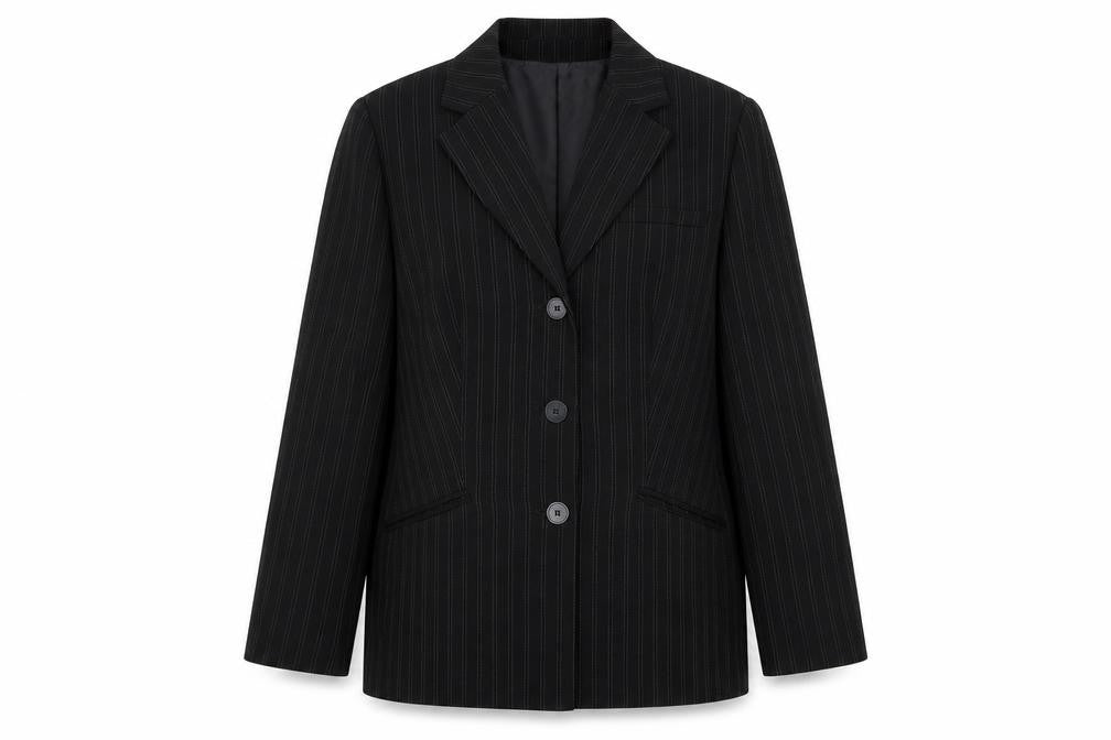 Klass Womens Black Striped  Jacket Coat Size 14