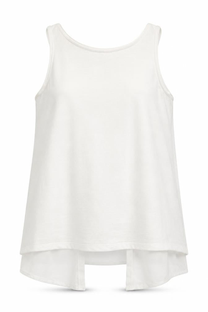 Peacokcs Womens White   Basic Tank Size 8