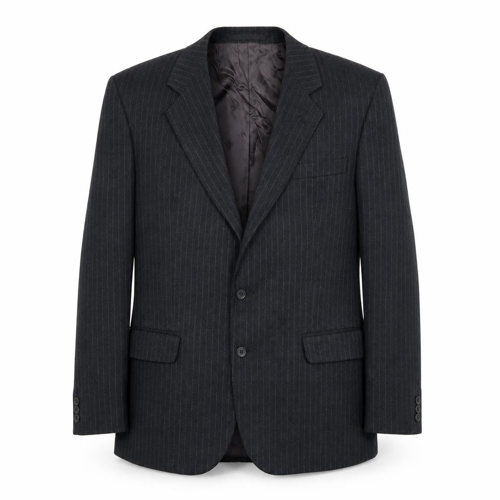 Burton Mens Grey Striped  Jacket Suit Jacket Size 38