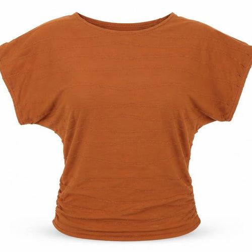 Purple Womens Brown   Basic T-Shirt Size 10