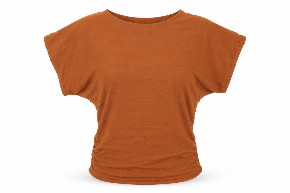 Purple Womens Brown   Basic T-Shirt Size 10