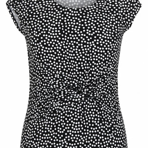 Simon Jeffrey Womens Beige Polka Dot  Basic T-Shirt Size 14