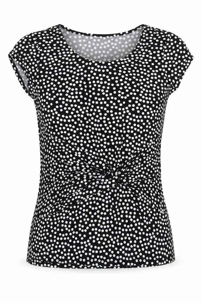Simon Jeffrey Womens Beige Polka Dot  Basic T-Shirt Size 14