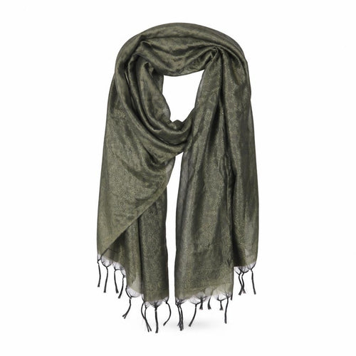 Preworn Womens Green Floral   Shawl/Wrap