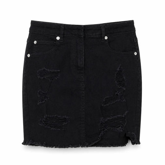 Front view of New Look women’s black mini skirt, size UK 10