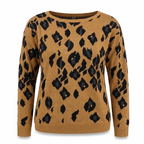 de.crop Womens Brown Geometric  Pullover Jumper Size S