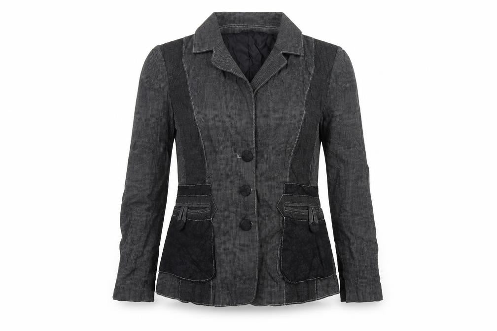 Lisa Campione Womens Grey Geometric  Jacket  Size 10