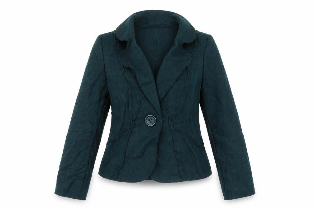 Front view of Marks & Spencer women’s green jacket, size UK 12