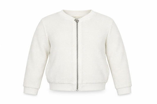 Front view of River Island girls’ white jacket, size 3-4, years