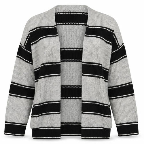 Gap Womens Grey Striped  Cardigan Jumper Size M