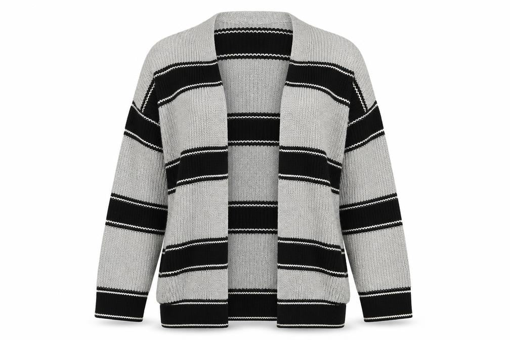 Gap Womens Grey Striped  Cardigan Jumper Size M