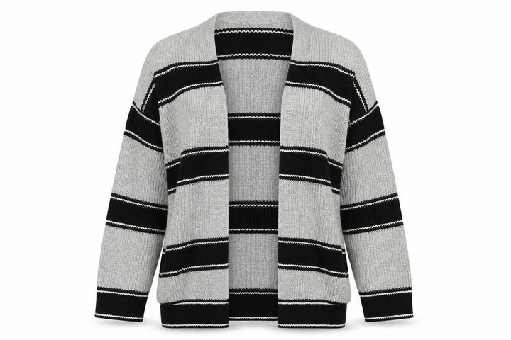Gap Womens Grey Striped  Cardigan Jumper Size M