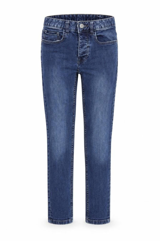 Front view of Fenim women’s blue skinny jeans, size UK 30, 28-inch leg