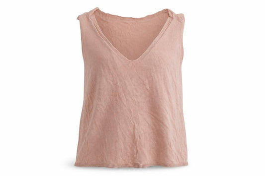 Front view of F&F women’s pink knit basic tank, size UK 12