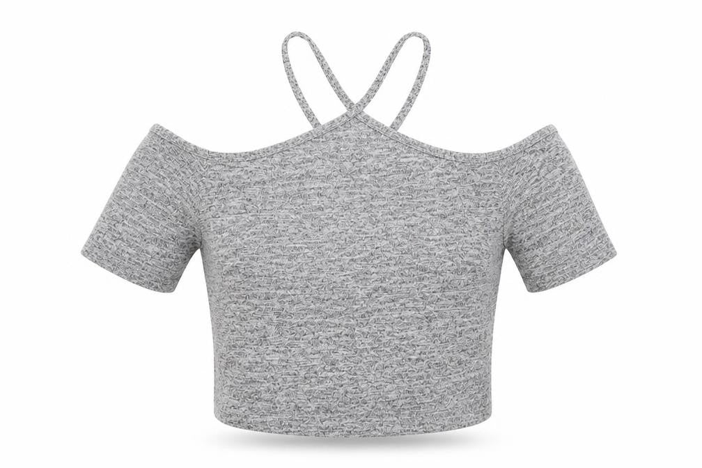 Miss Selfridge Womens Grey   Cropped Tank Size 6  - cold shoulder