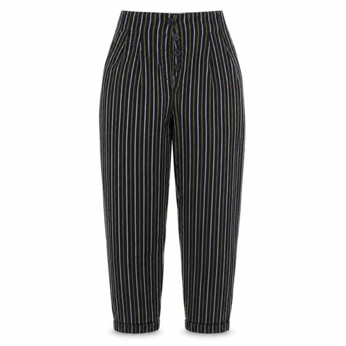 Topshop Womens Blue Striped  Bloomer Trousers Size 4 L25 in