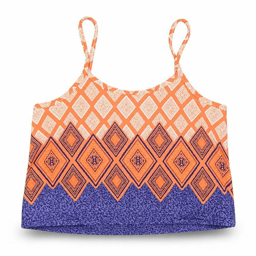 Boohoo Womens Multicoloured Geometric  Cropped Tank Size 4